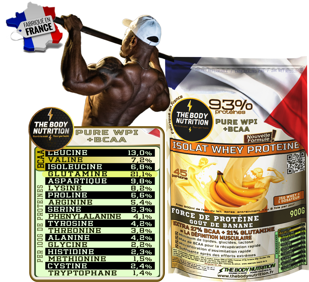 ISO WHEY 93% BANANA 900 amino men