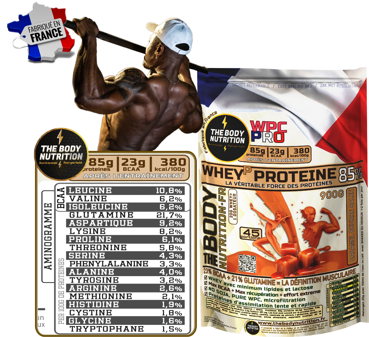 WHEY-PRO 900g 85% proteines 23% BCAA