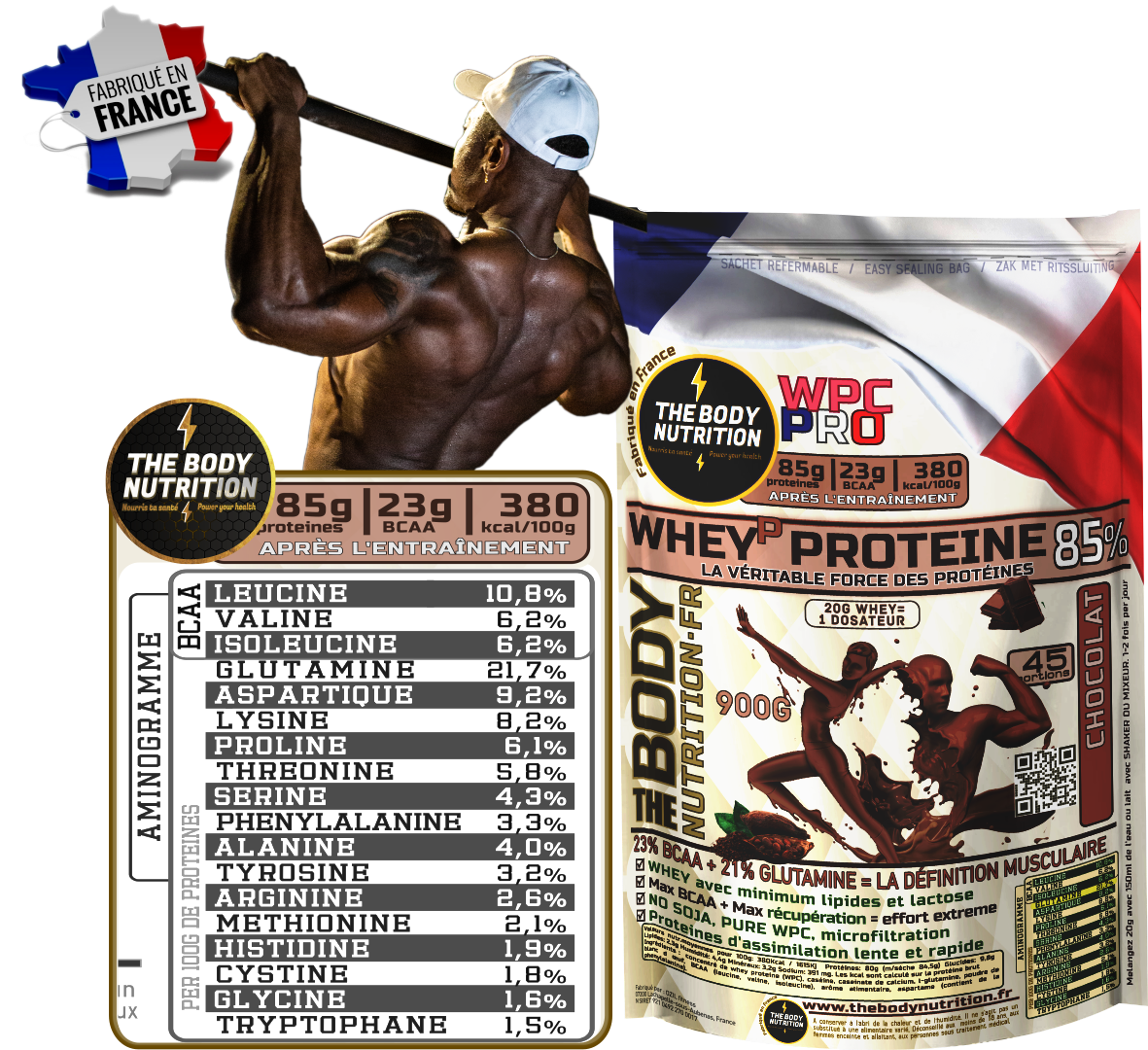 WHEY-PRO 900g 85% proteines 23% BCAA