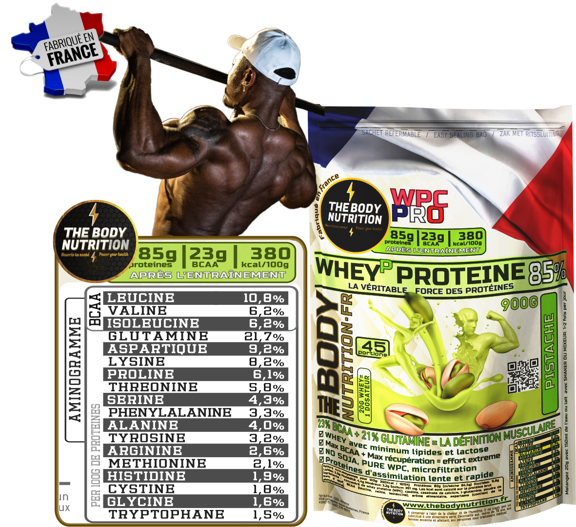WHEY-PRO 900g 85% proteines 23% BCAA