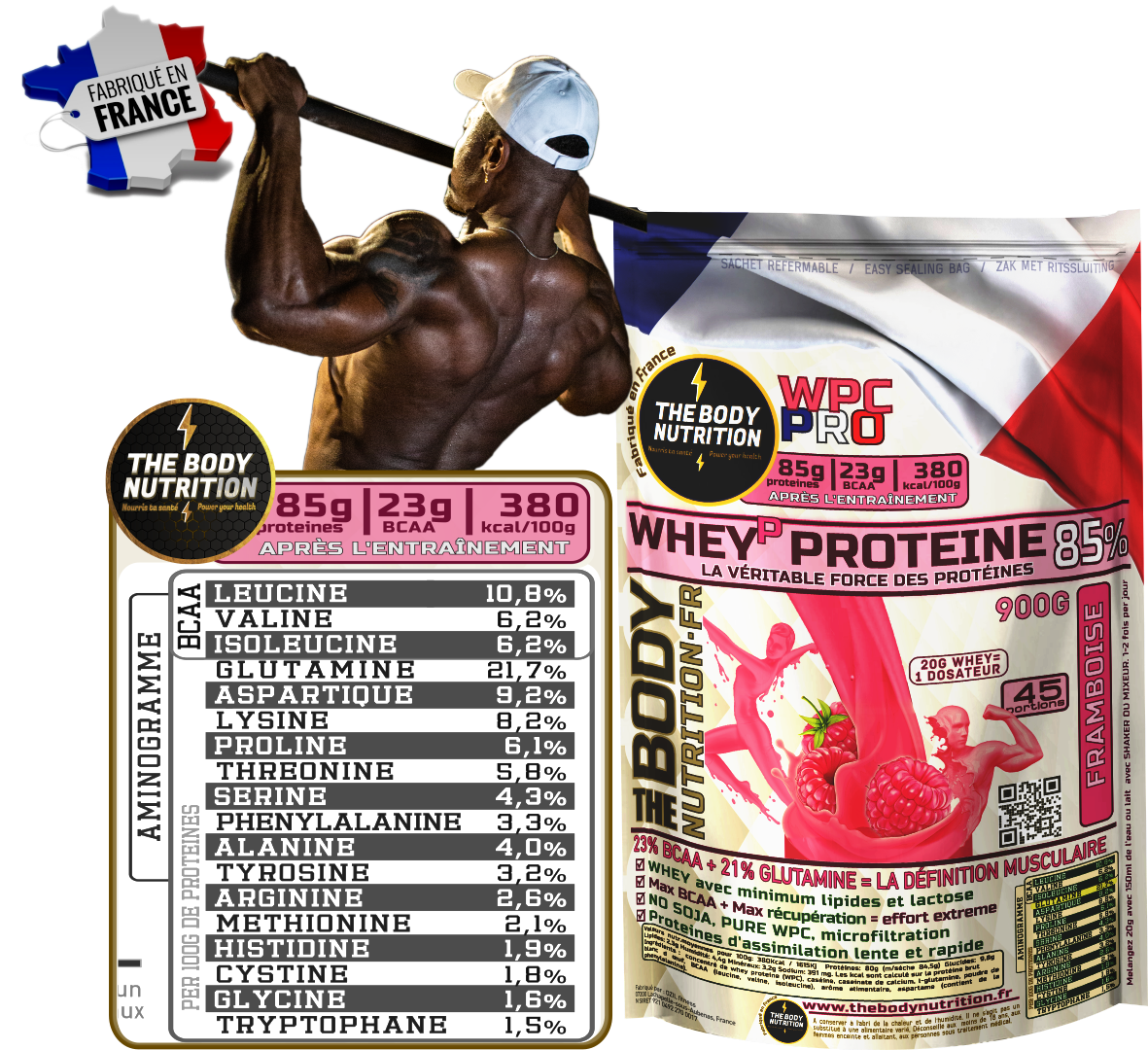 WHEY-PRO 900g 85% proteines 23% BCAA